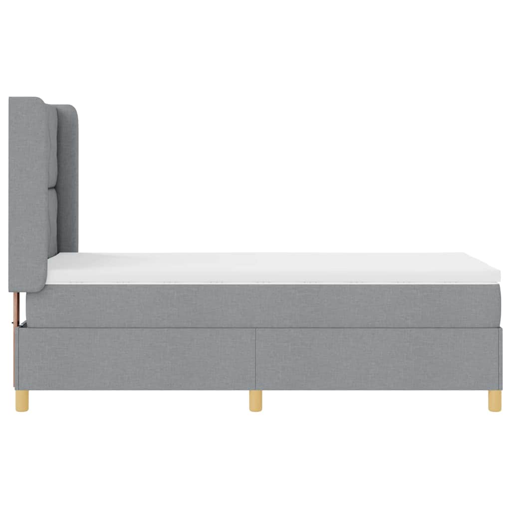 Lit à ressorts avec bandes LED Gris clair 100 x 200 cm tissu - XIOS