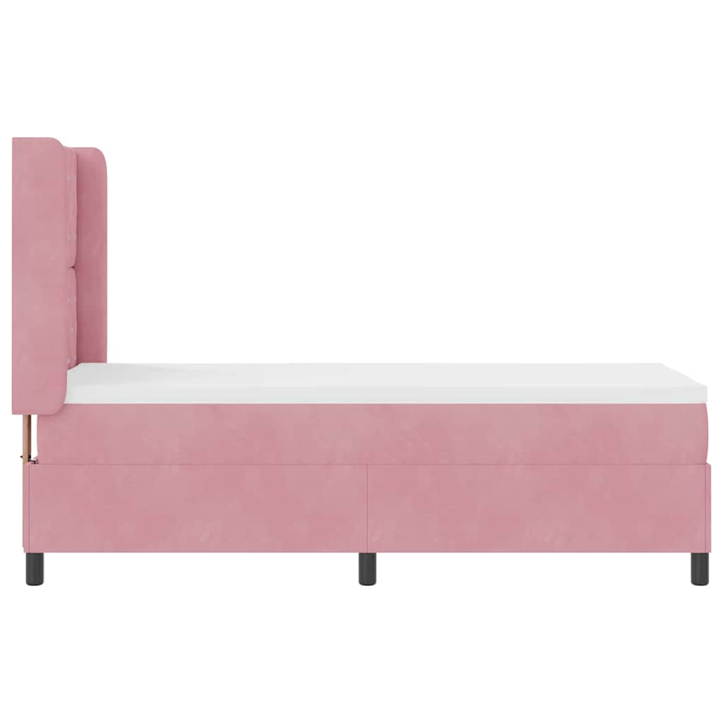 Lit à ressorts avec matelas avec LED Rose 80 x 200 cm Velours
