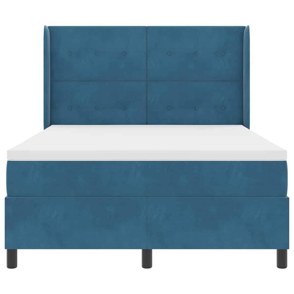 Lit à ressorts avec bandes LED Bleu 140 x 190 cm Velours - XIOS