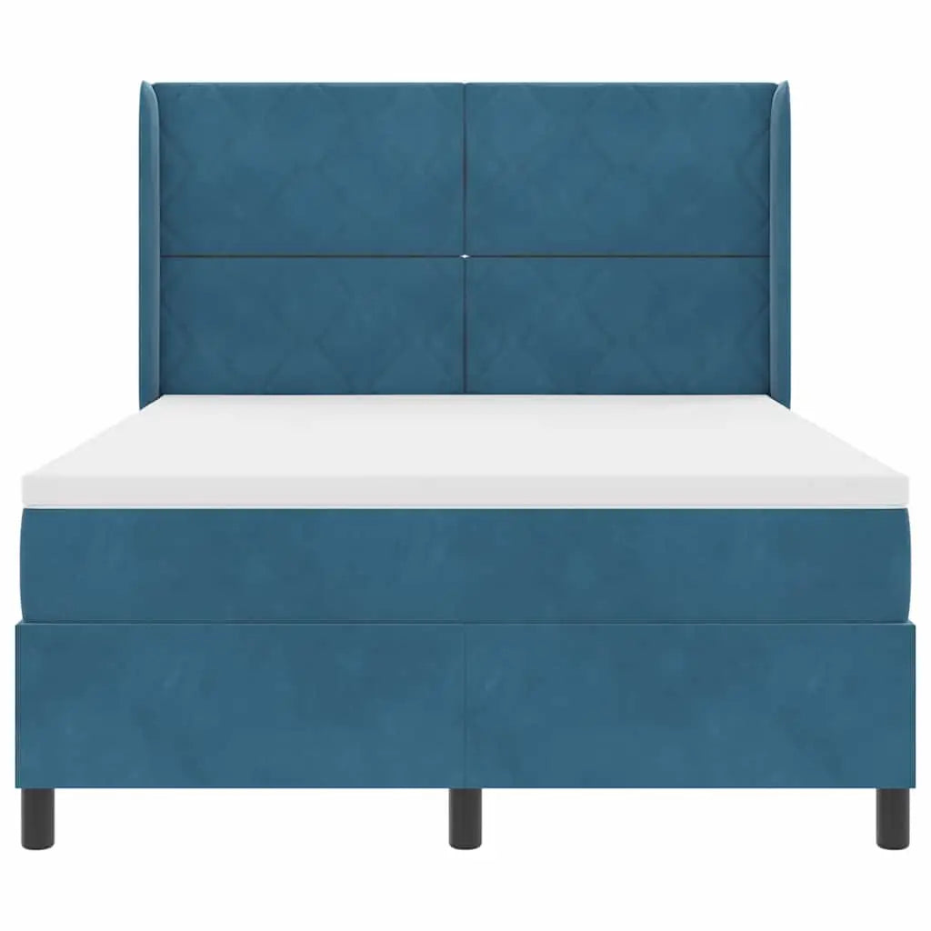Lit à ressorts avec bandes LED Bleu 140 x 190 cm Velours - XIOS