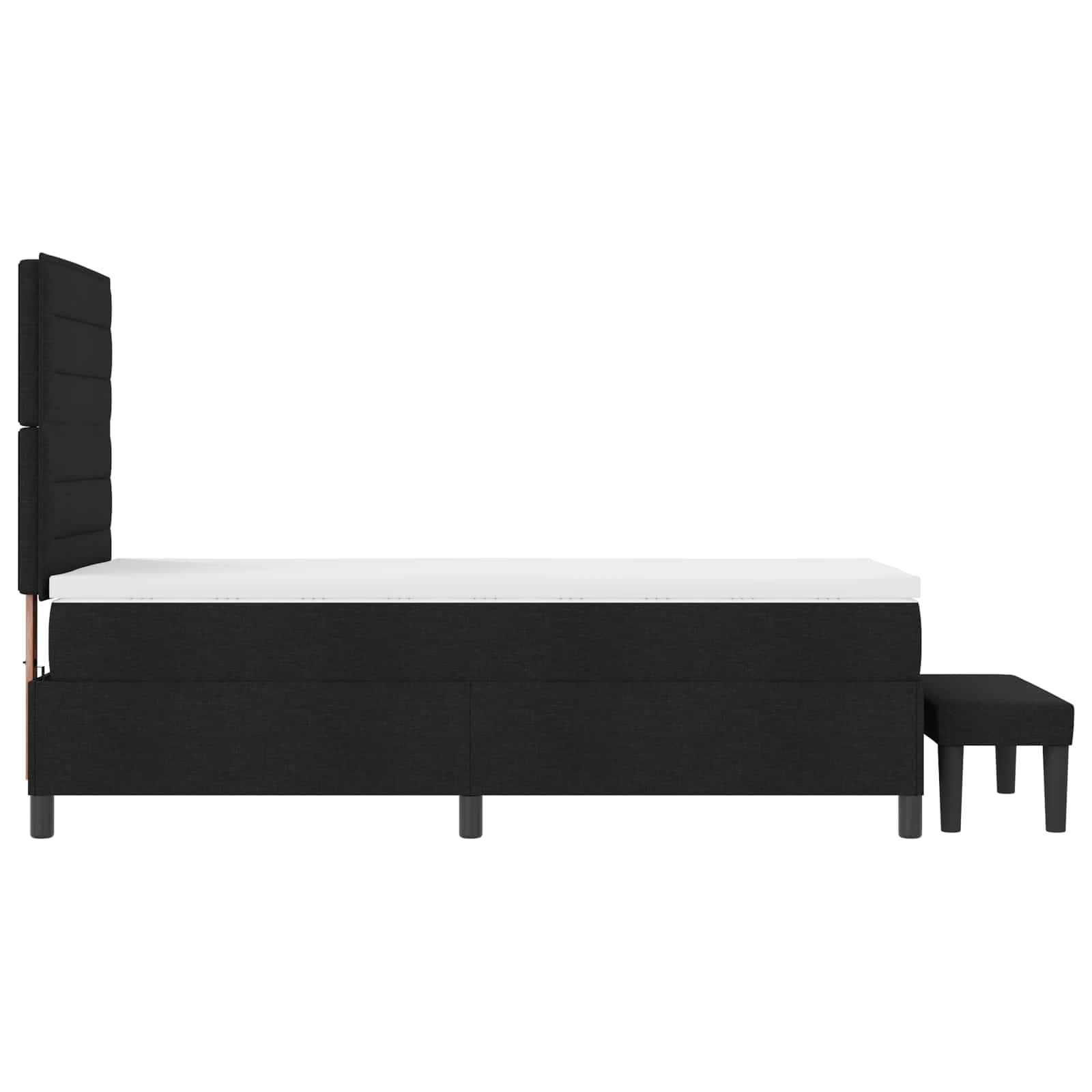 Lit à ressorts avec tête de lit Noir 90 x 190 cm tissu - XIOS