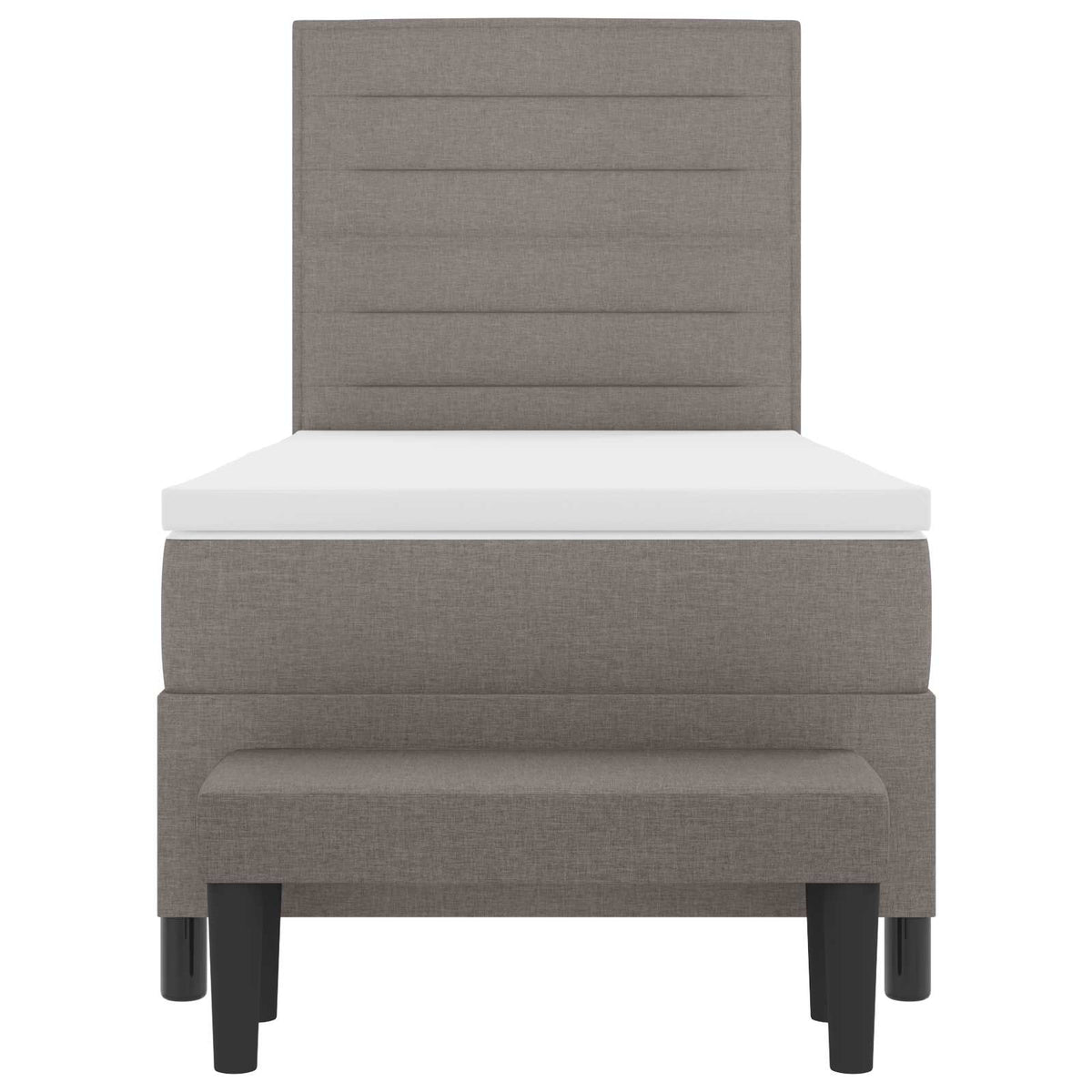 Lit à ressorts avec tête de lit Taupe 90 x 190 cm tissu
