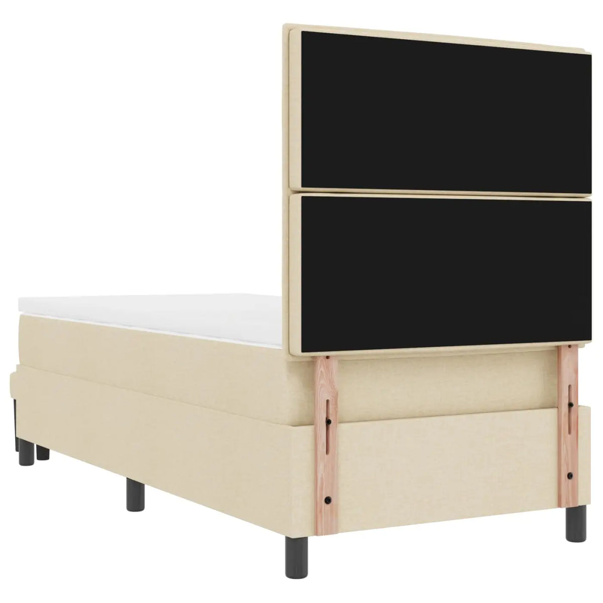 Lit à ressorts avec tête de lit Crème 90 x 190 cm tissu - XIOS