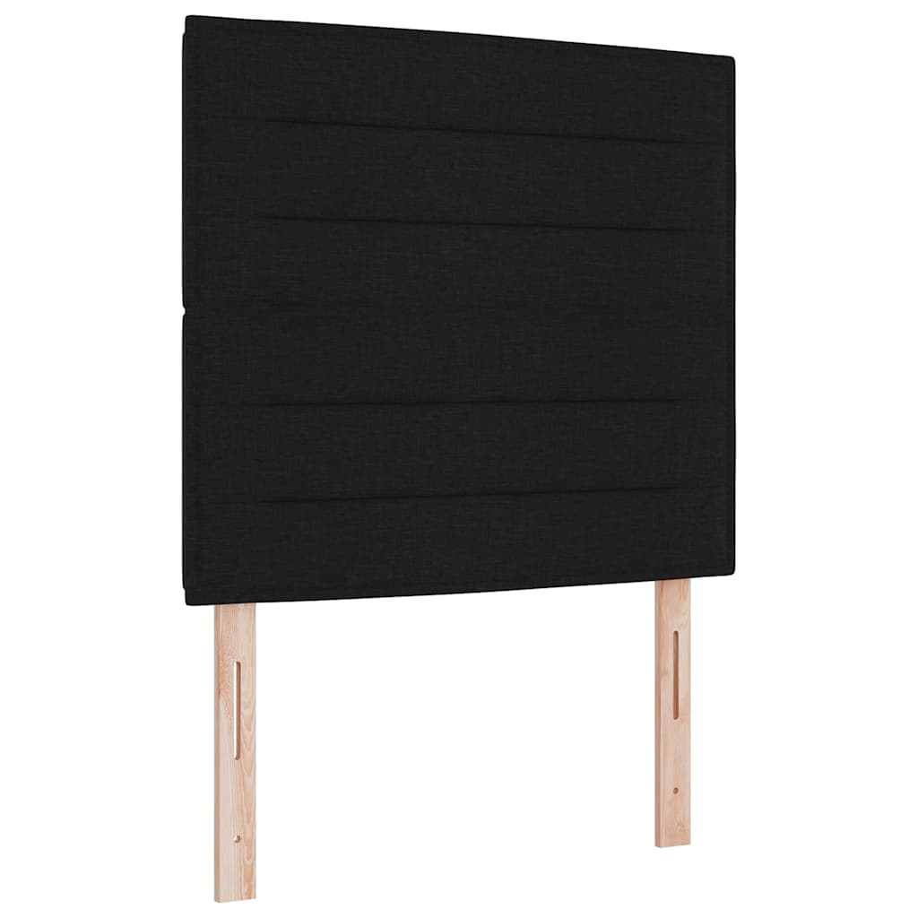 Lit à ressorts avec coussin Noir 90 x 200 cm tissu - XIOS