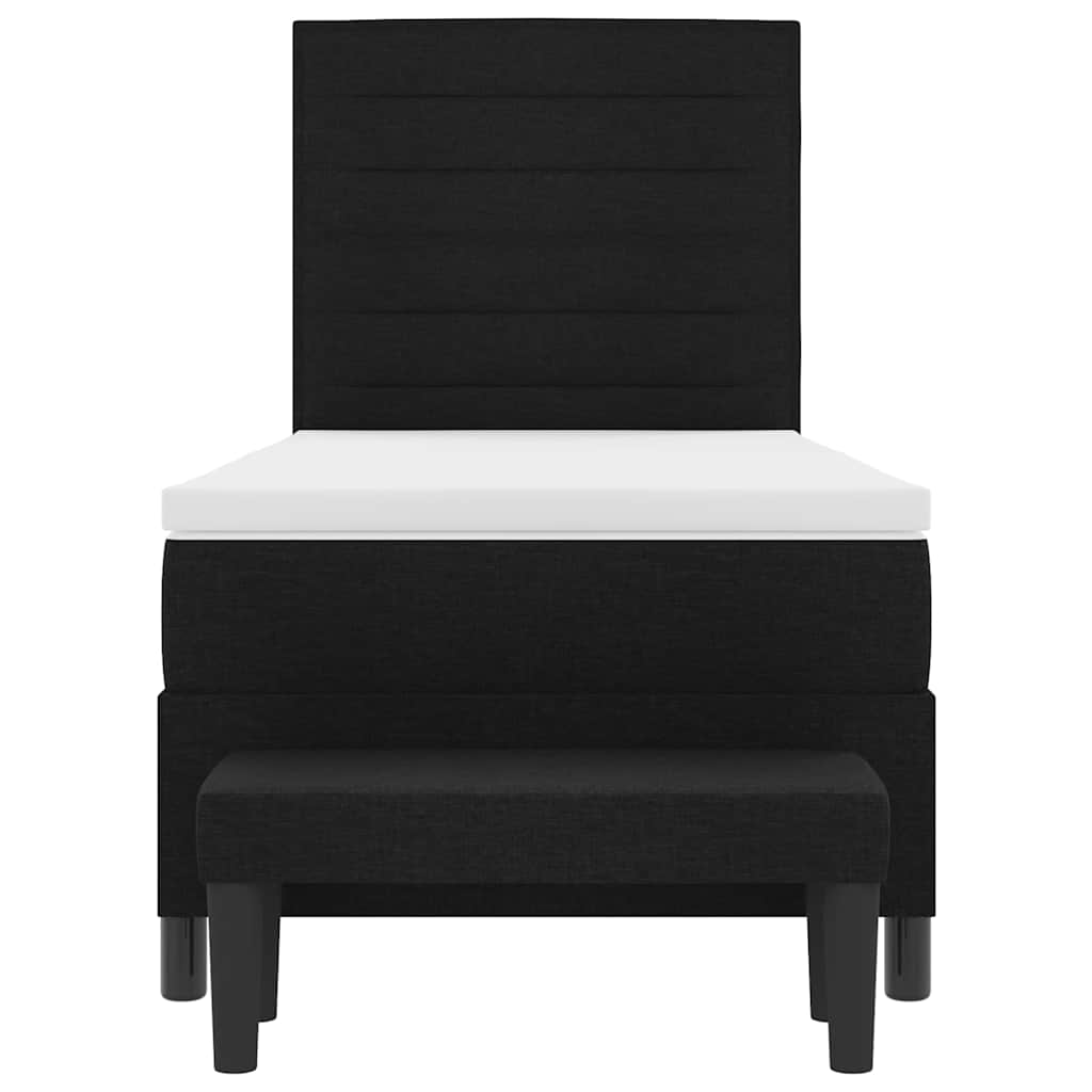 Lit à ressorts avec coussin Noir 90 x 200 cm tissu - XIOS