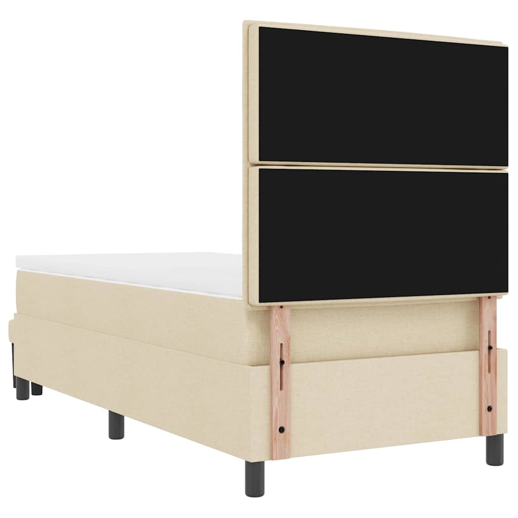 Lit à ressorts avec coussin Crème 100 x 200 cm tissu - XIOS