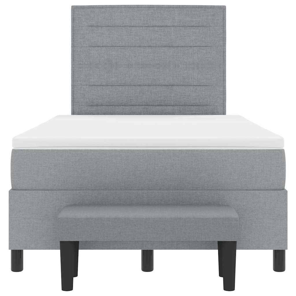 Lit à ressorts avec matelas Gris clair 120 x 190 cm tissu - XIOS