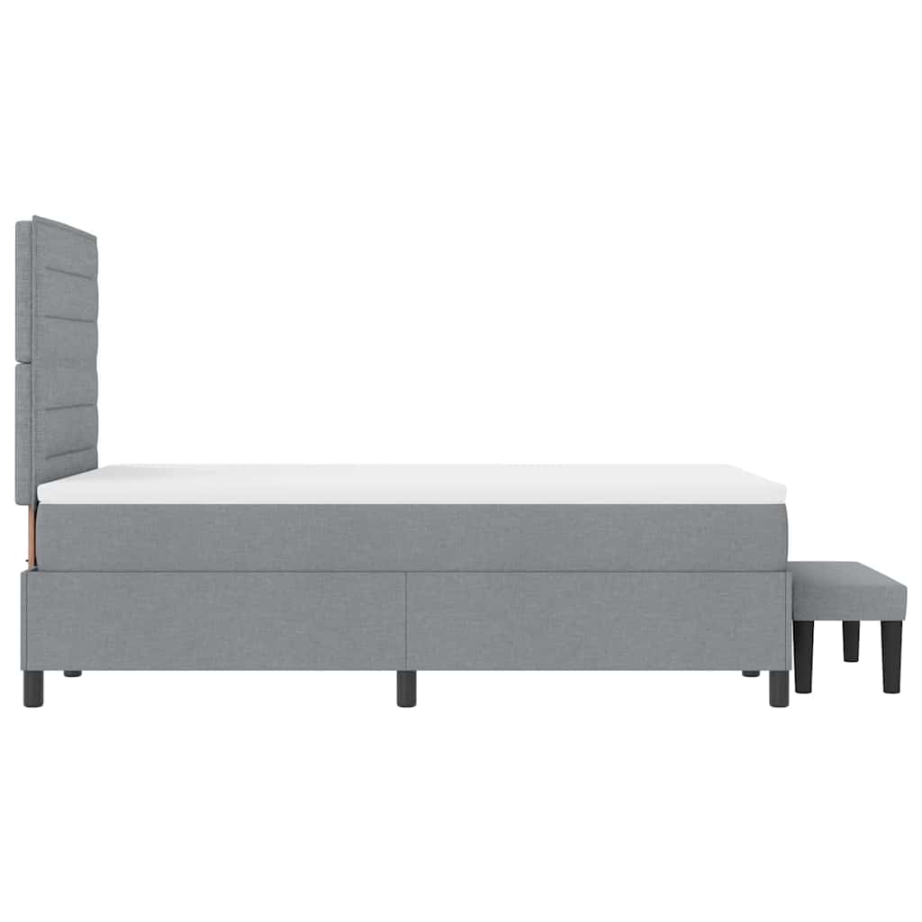 Lit à ressorts avec matelas Gris clair 120 x 190 cm tissu - XIOS
