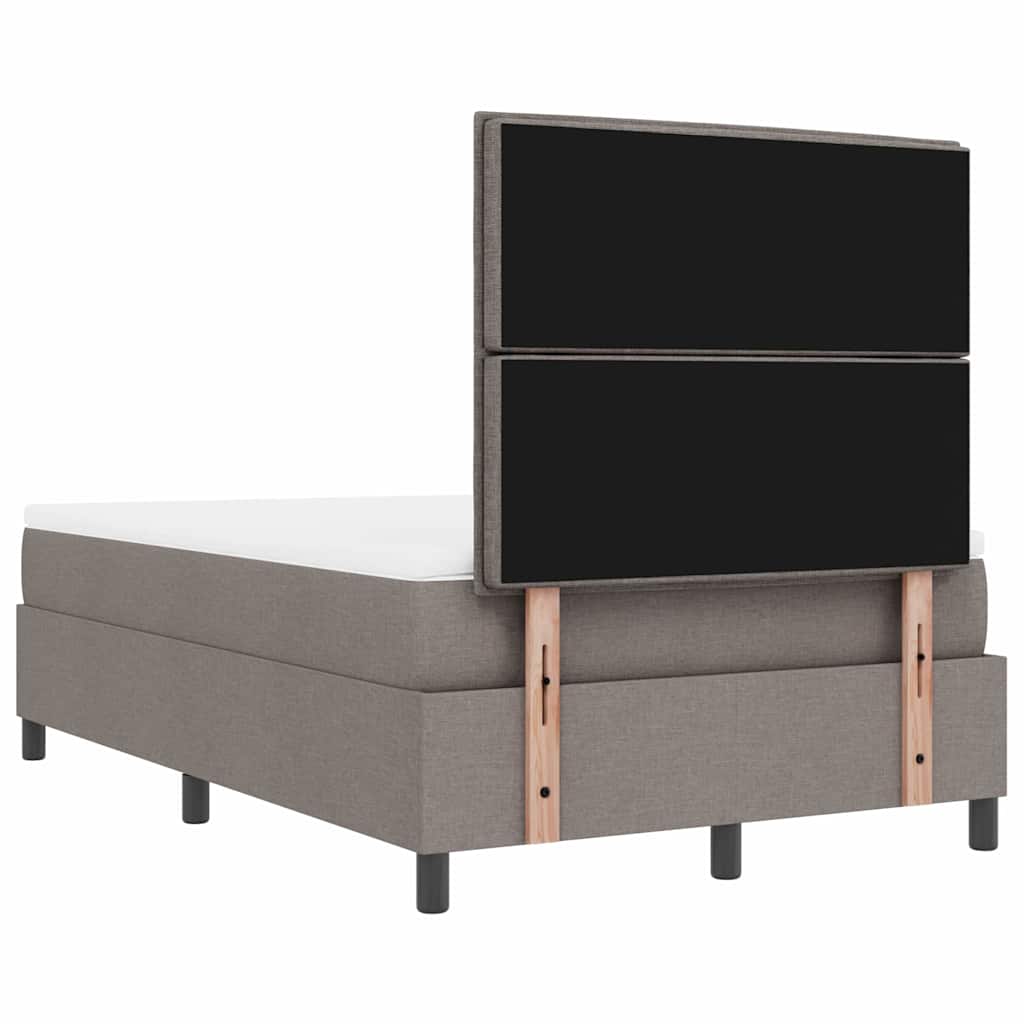 Lit à ressorts avec tête de lit Taupe 120 x 190 cm tissu