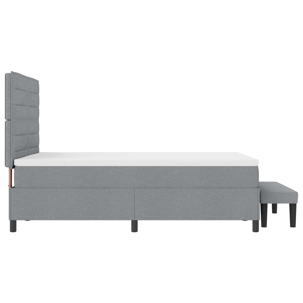 Lit à ressorts avec tête de lit Gris clair 140 x 190 cm tissu