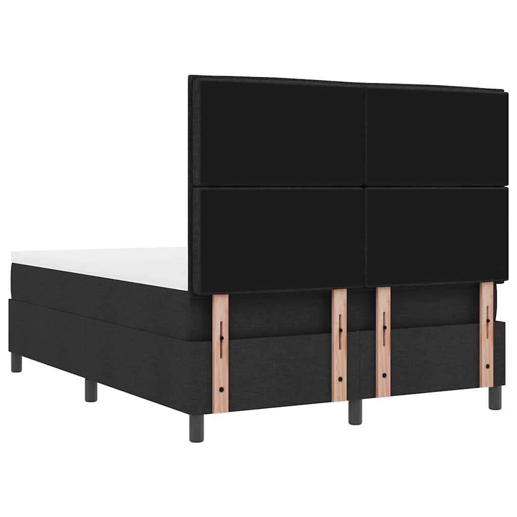 Lit à ressorts avec tête de lit Noir 140 x 190 cm tissu - XIOS