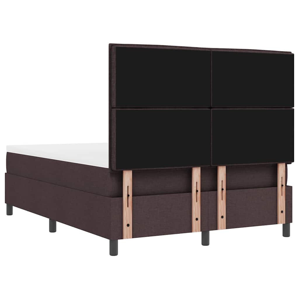 Lit à ressorts avec coussin Marron foncé 140 x 190 cm tissu