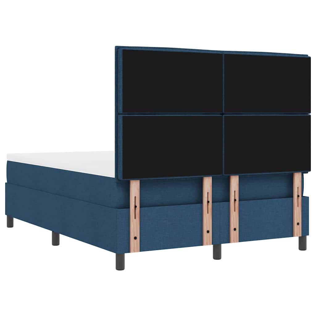 Lit à ressorts avec tête de lit Bleu 140 x 190 cm tissu - XIOS
