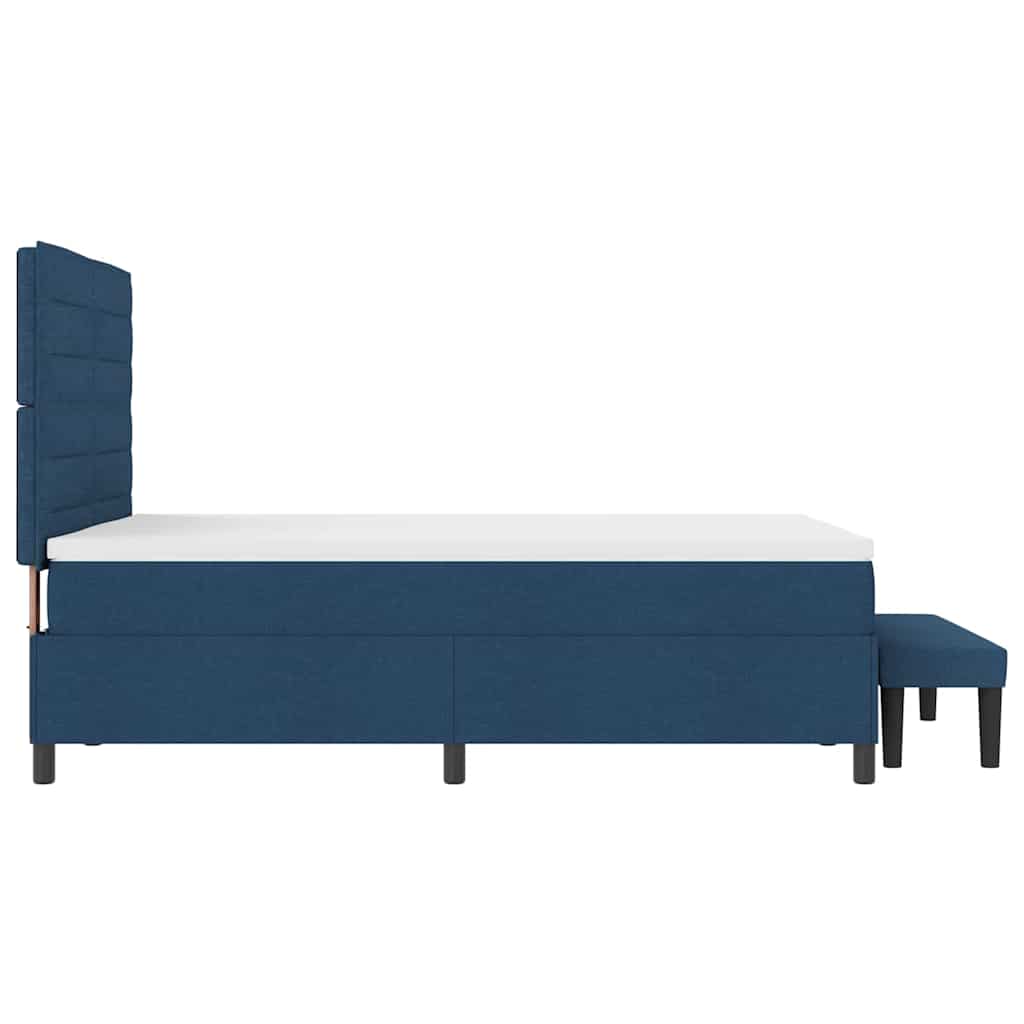 Lit à ressorts avec tête de lit Bleu 140 x 190 cm tissu - XIOS