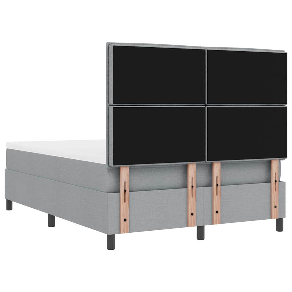 Lit à ressorts avec tête de lit Gris clair 140 x 200 cm tissu