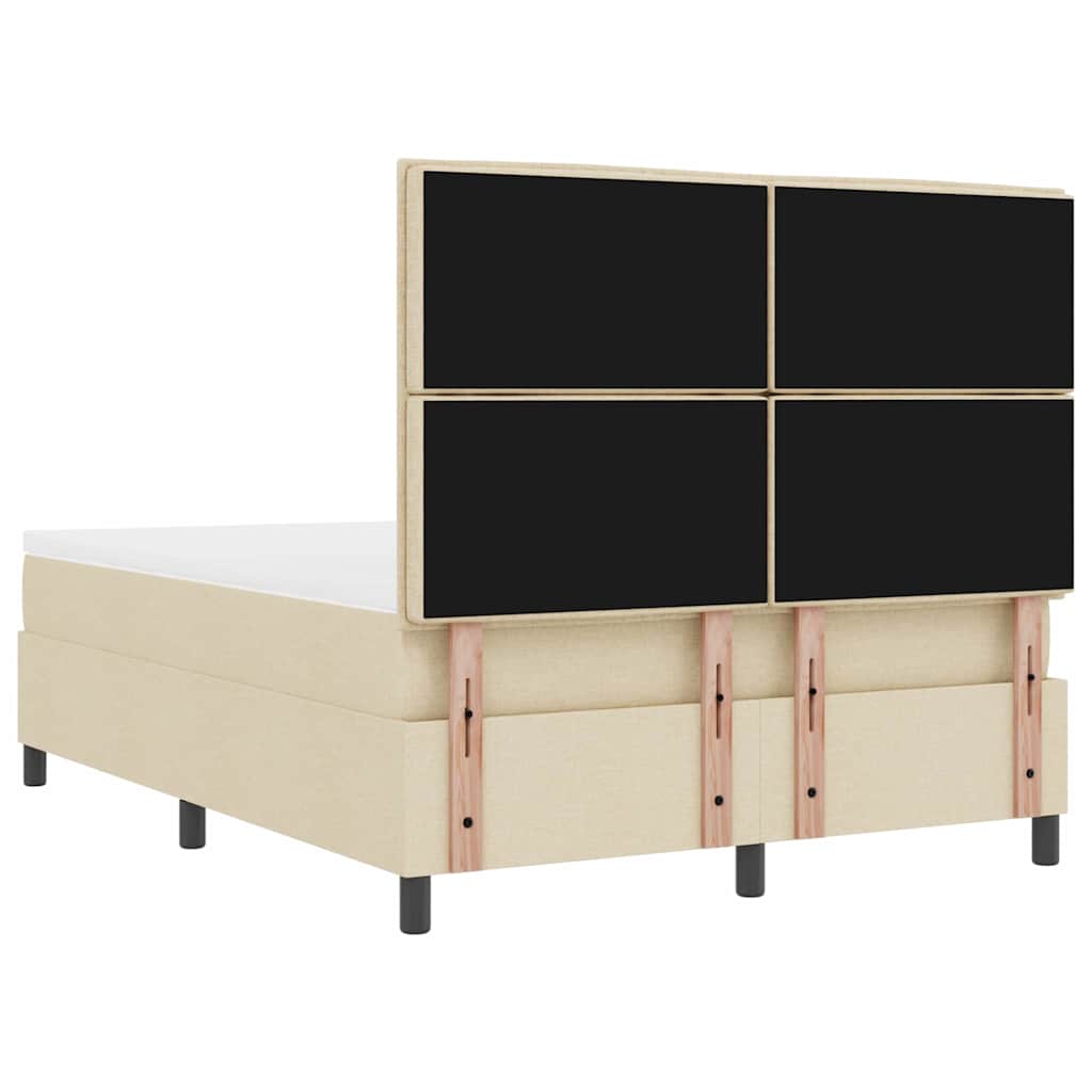 Lit à ressorts avec matelas Crème 140 x 200 cm tissu - XIOS