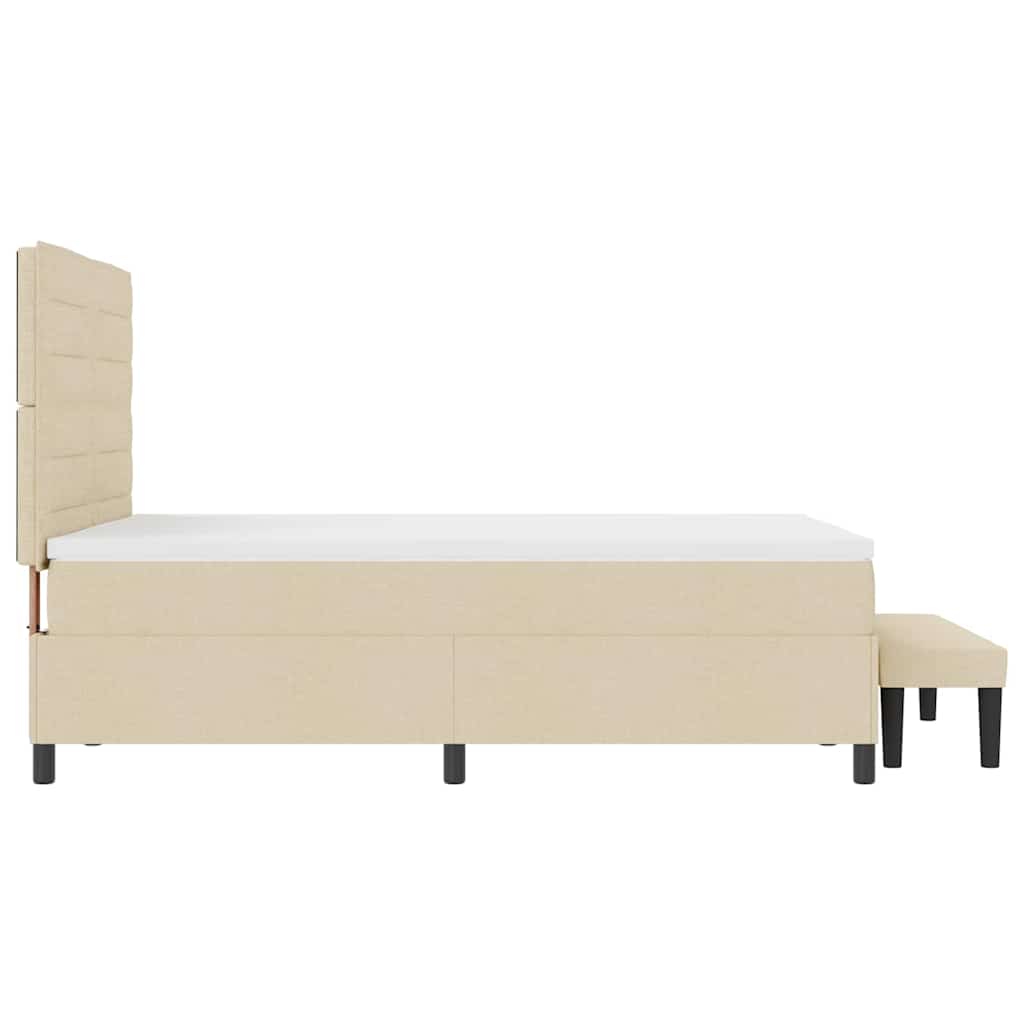 Lit à ressorts avec matelas Crème 140 x 200 cm tissu - XIOS