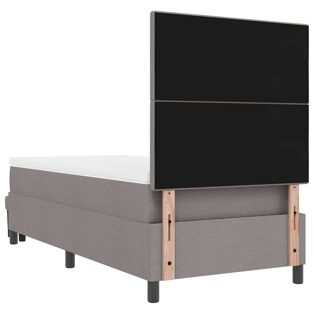 Lit à ressorts avec matelas Taupe 90 x 200 cm tissu - XIOS