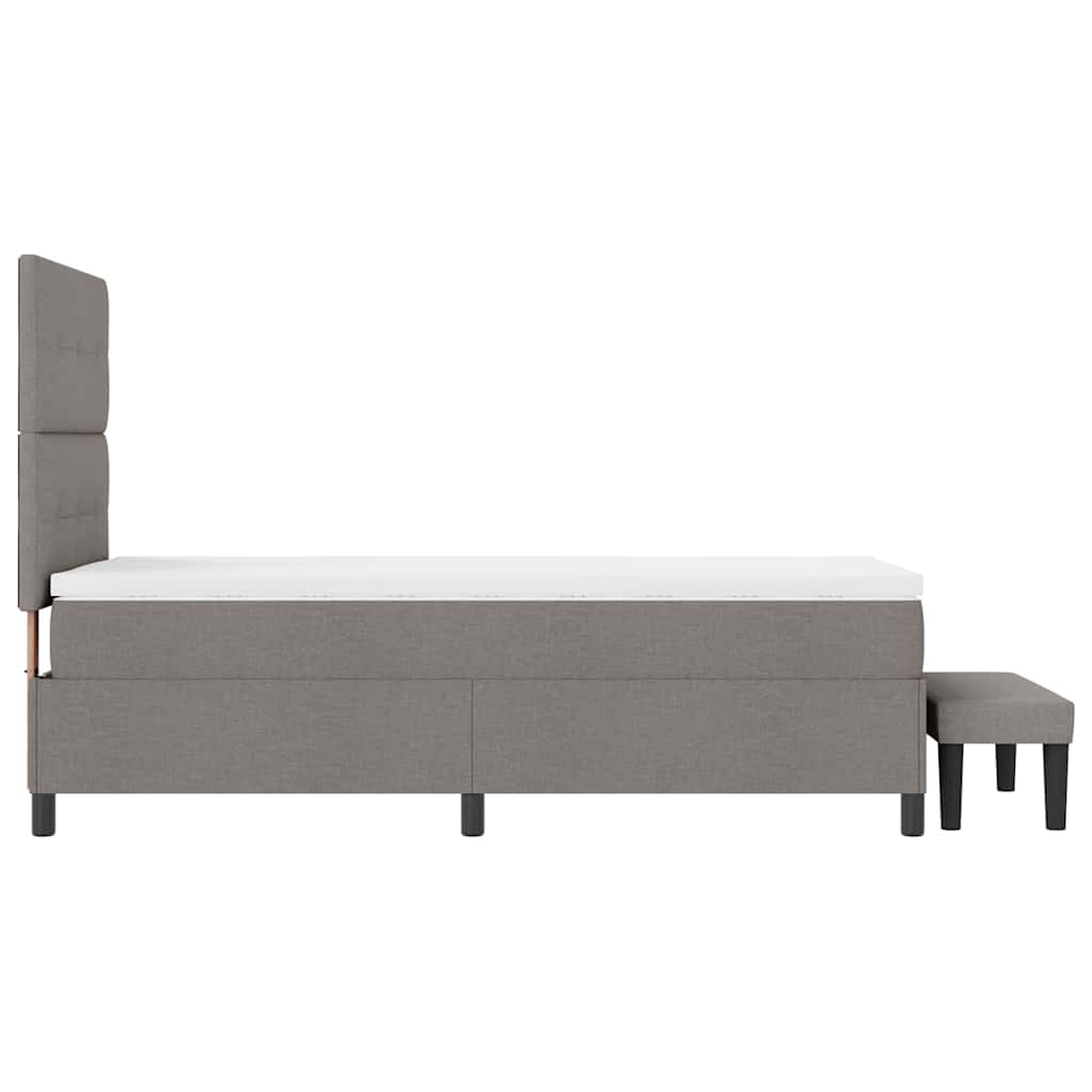 Lit à ressorts avec matelas Taupe 90 x 200 cm tissu - XIOS