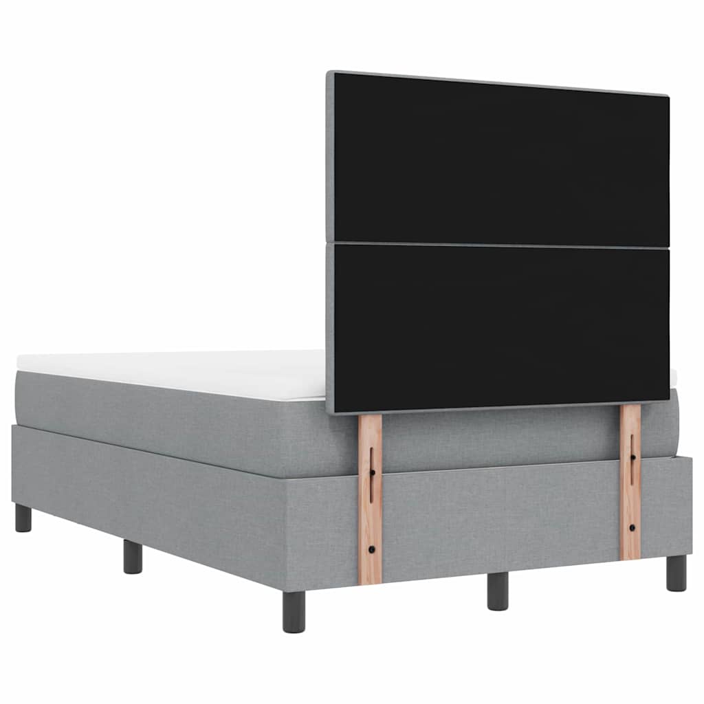 Lit à ressorts avec tête de lit Gris clair 120 x 190 cm tissu