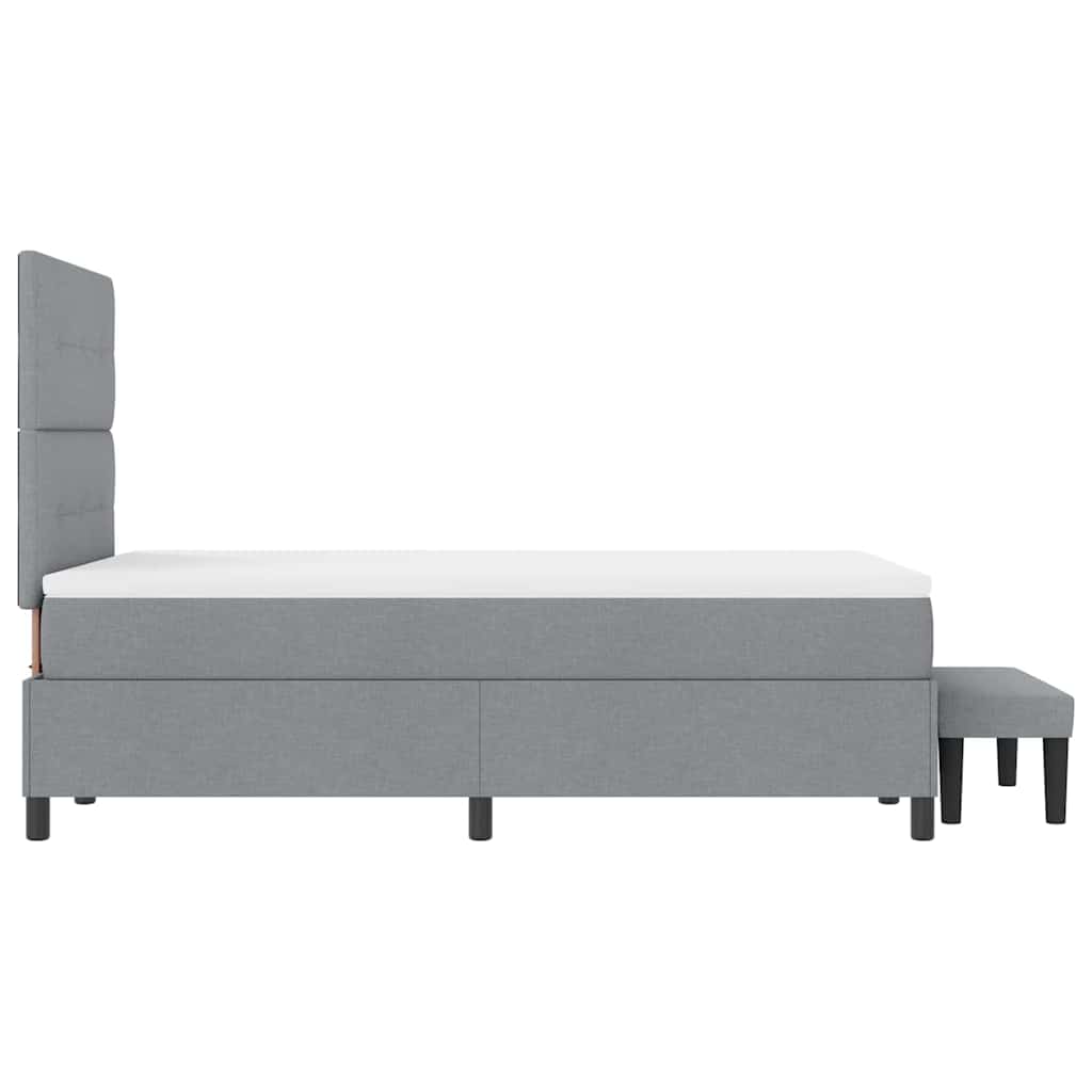 Lit à ressorts avec tête de lit Gris clair 120 x 190 cm tissu