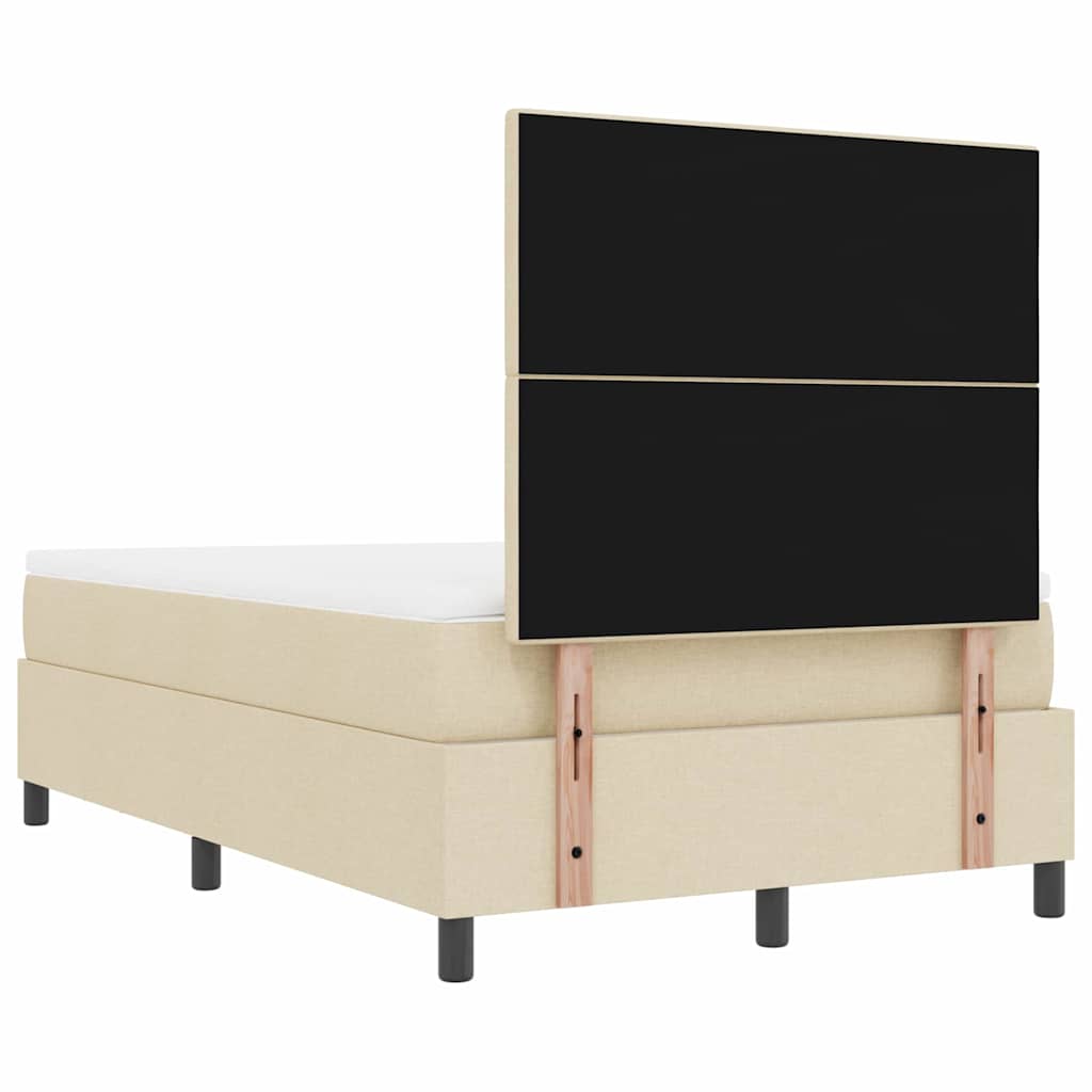 Lit à ressorts avec matelas Crème 120 x 190 cm tissu - XIOS