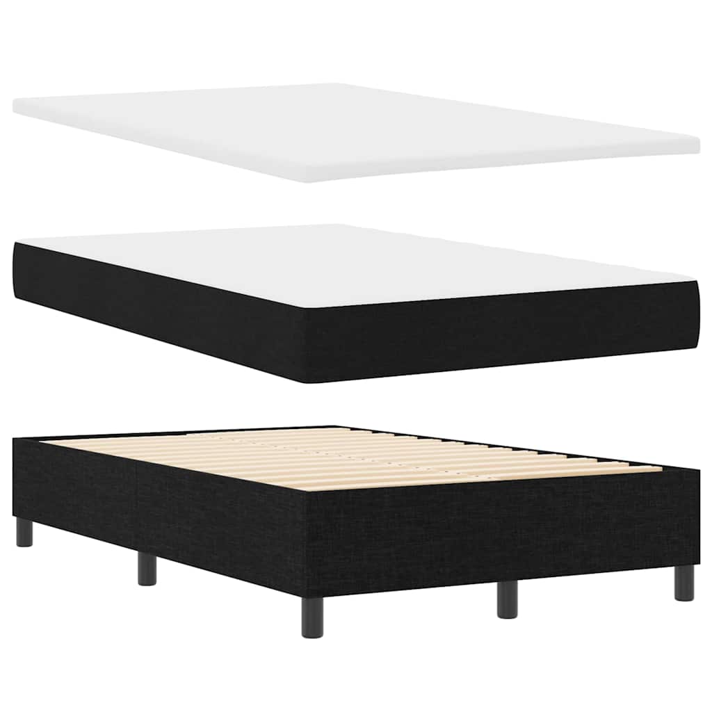 Lit à ressorts avec coussin Noir 120 x 200 cm tissu - XIOS