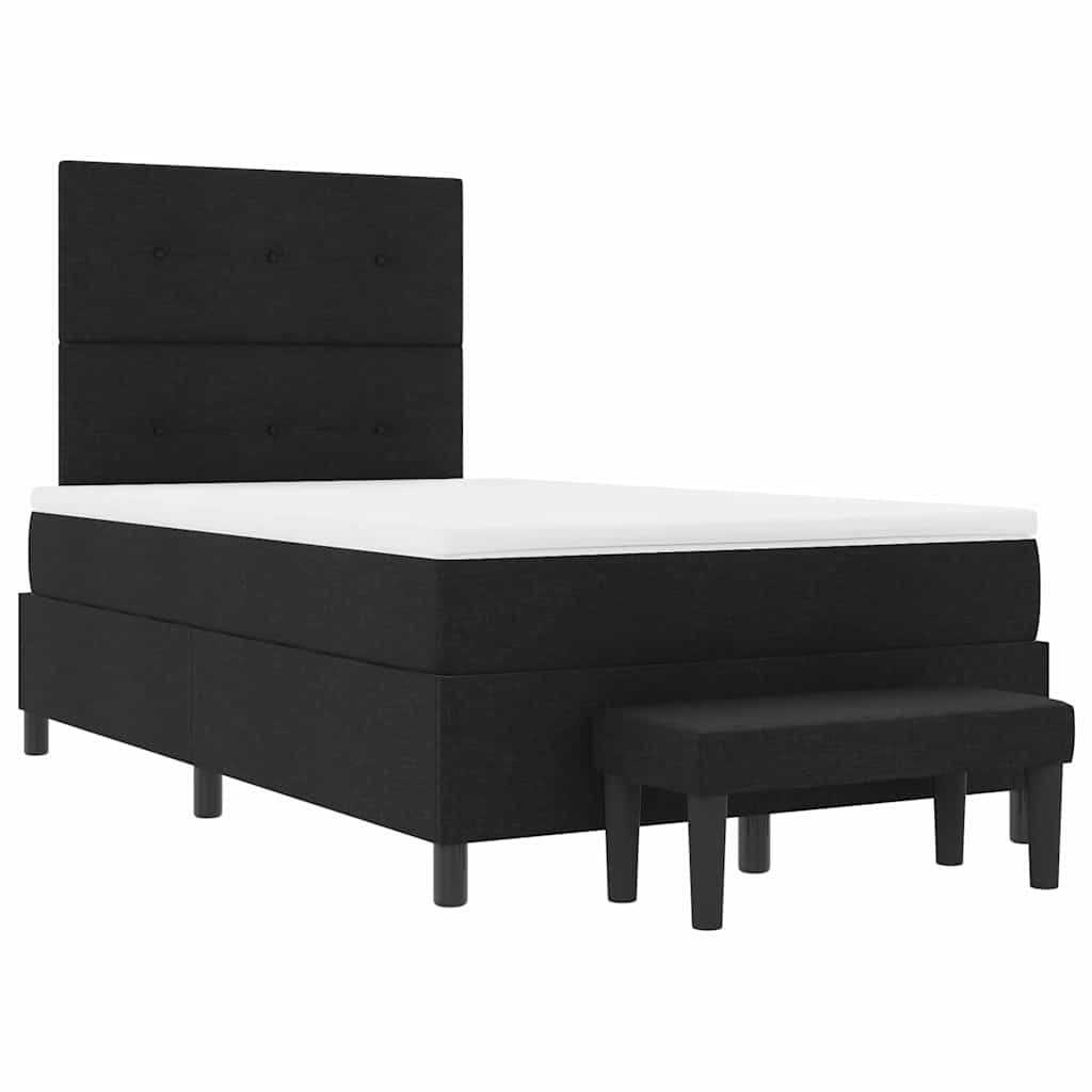 Lit à ressorts avec coussin Noir 120 x 200 cm tissu - XIOS