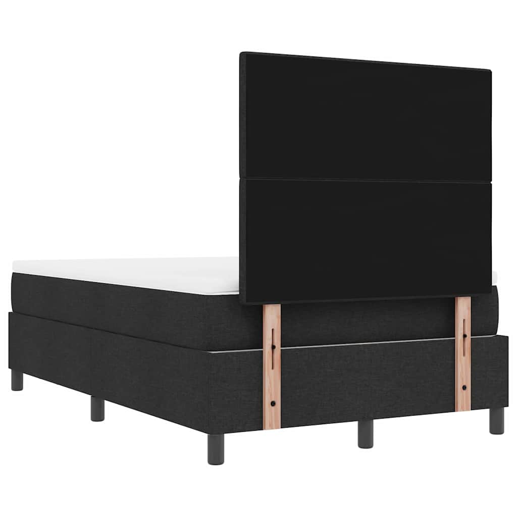Lit à ressorts avec coussin Noir 120 x 200 cm tissu - XIOS