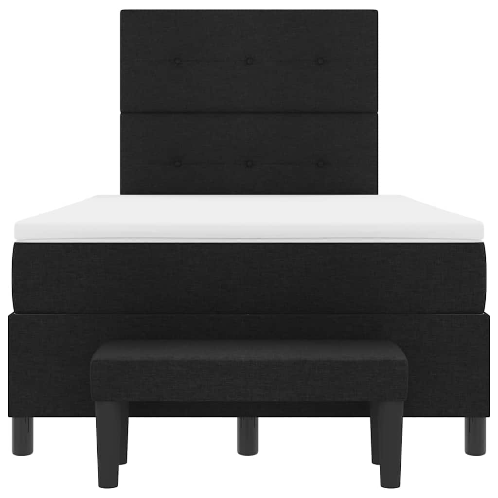 Lit à ressorts avec coussin Noir 120 x 200 cm tissu - XIOS
