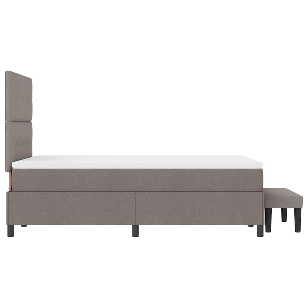 Lit à ressorts avec tête de lit Taupe 120 x 200 cm tissu