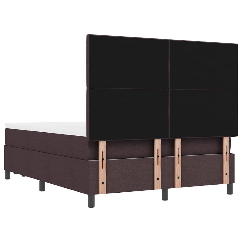 Lit à ressorts avec matelas Marron foncé 140 x 190 cm tissu - XIOS