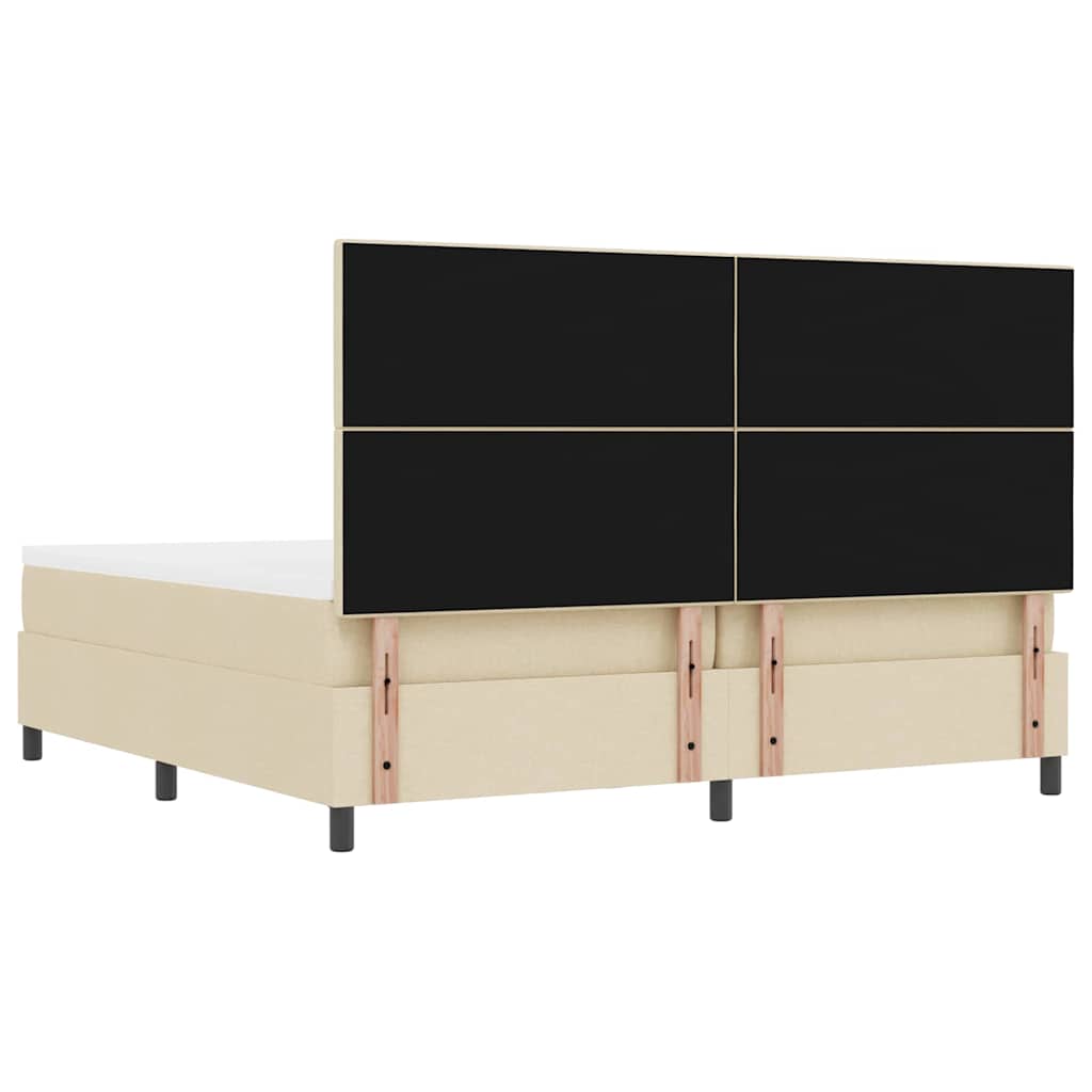 Lit à ressorts avec matelas Crème 200 x 200 cm tissu - XIOS