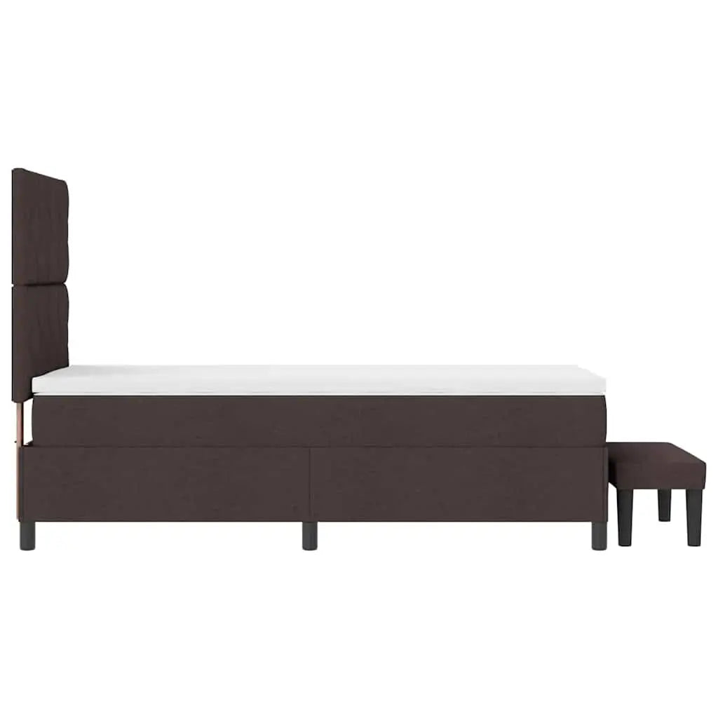 Lit à ressorts avec coussin Marron foncé 90 x 190 cm tissu - XIOS