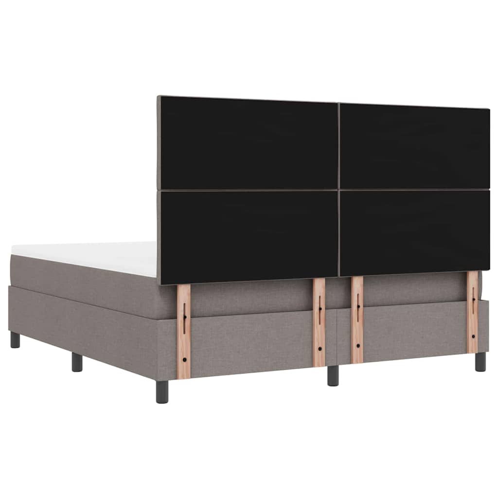 Lit à ressorts avec matelas Taupe 180 x 200 cm tissu - XIOS