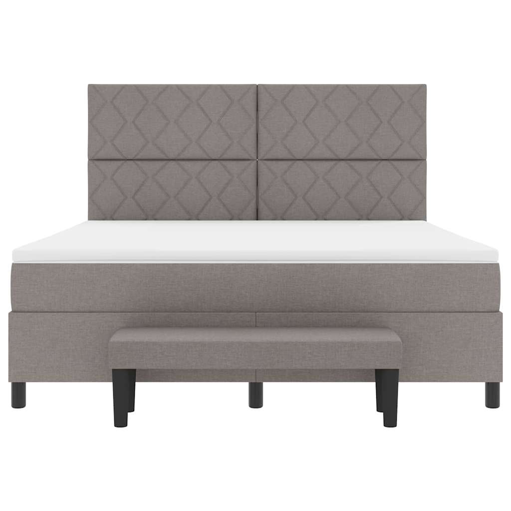 Lit à ressorts avec matelas Taupe 180 x 200 cm tissu - XIOS