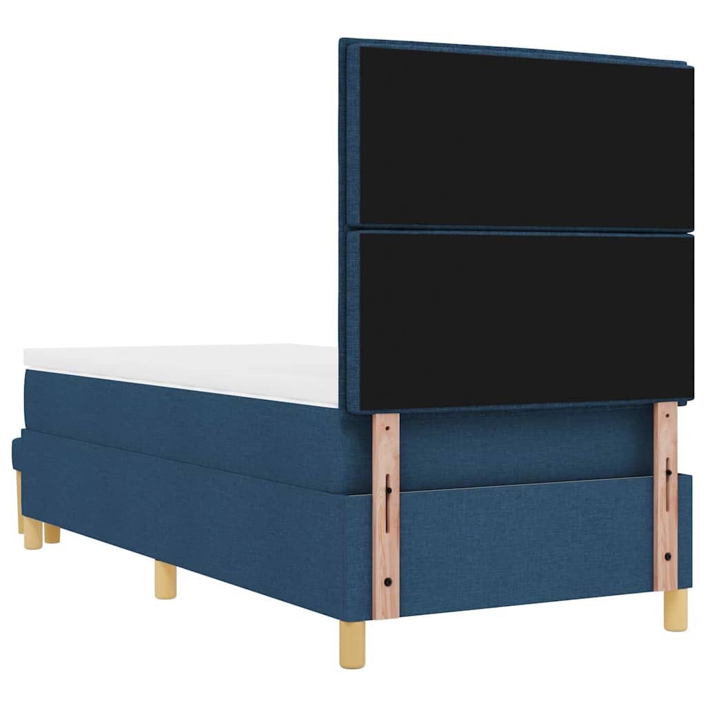 Lit à ressorts avec matelas Bleu 90 x 200 cm tissu - XIOS