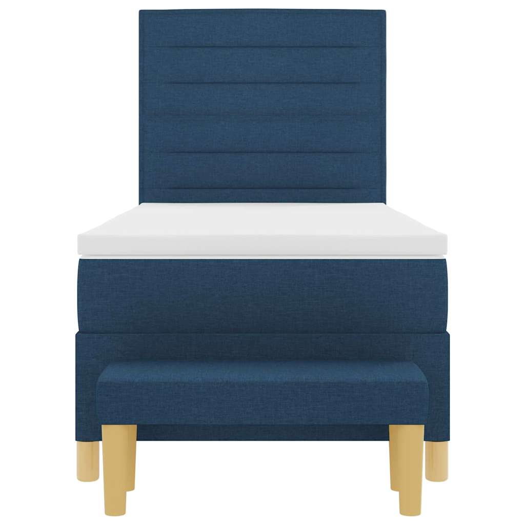 Lit à ressorts avec matelas Bleu 90 x 200 cm tissu - XIOS