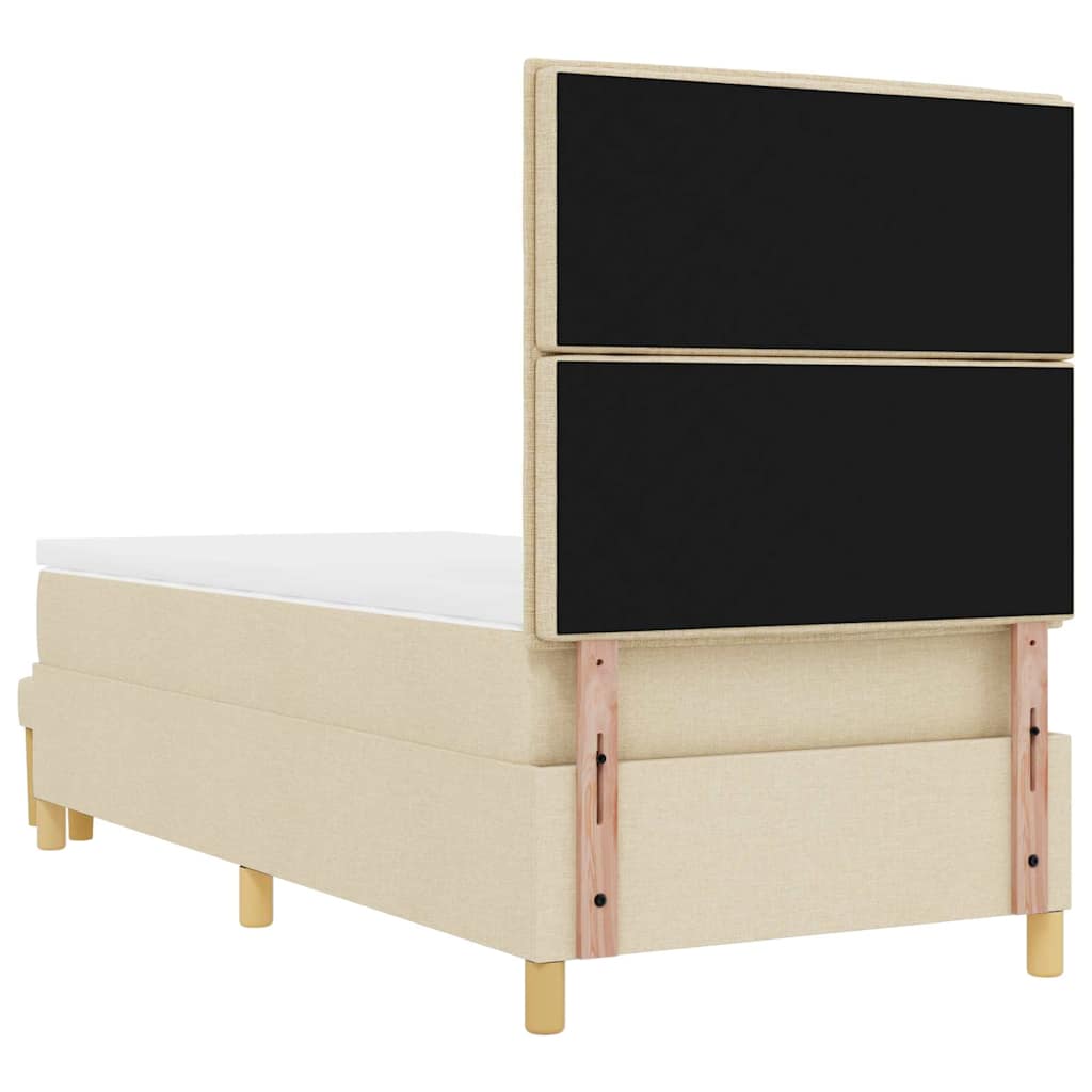 Lit à ressorts avec coussin Crème 200 x 90 cm tissu - XIOS