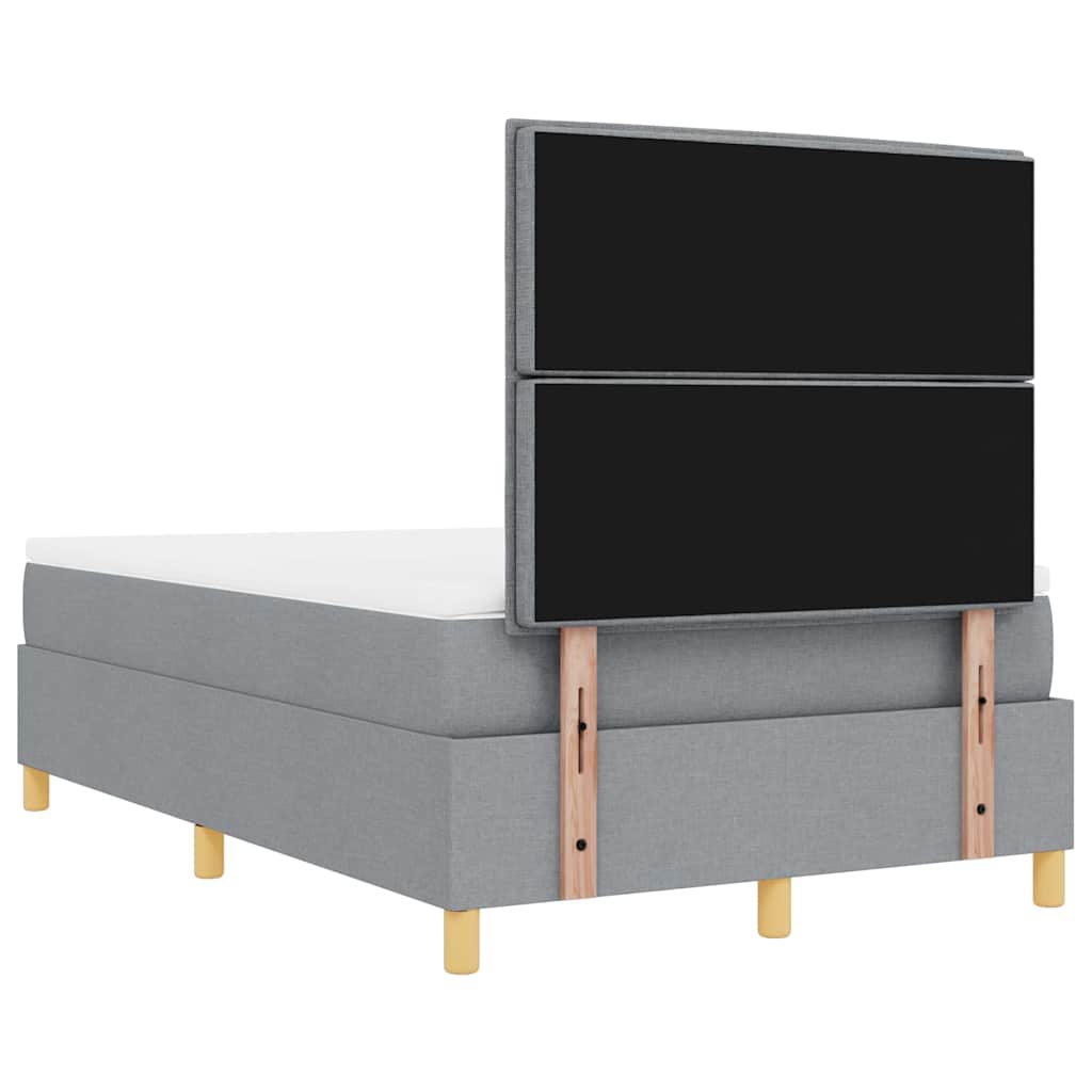 Lit à ressorts avec tête de lit Gris clair 190 x 120 cm tissu - XIOS