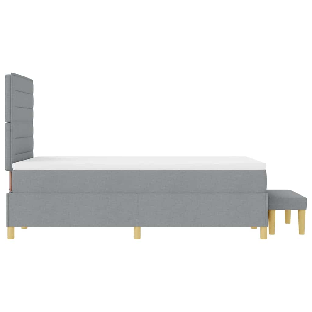 Lit à ressorts avec tête de lit Gris clair 190 x 120 cm tissu - XIOS