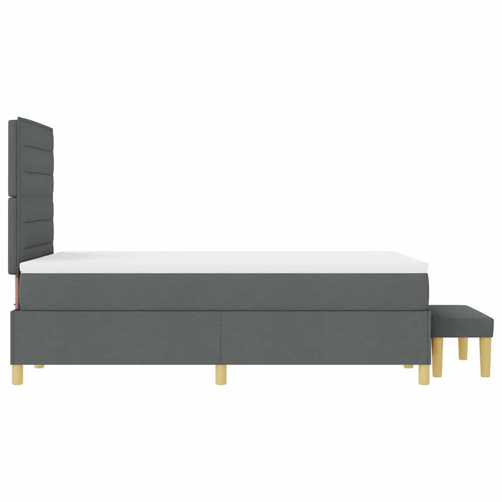 Lit à ressorts avec matelas Gris foncé 120 x 200 cm tissu - XIOS