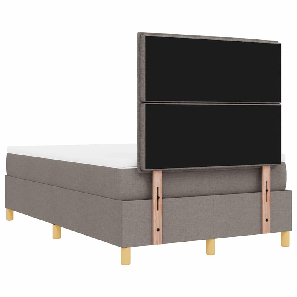 Lit à ressorts avec tête de lit Taupe 200 x 120 cm tissu
