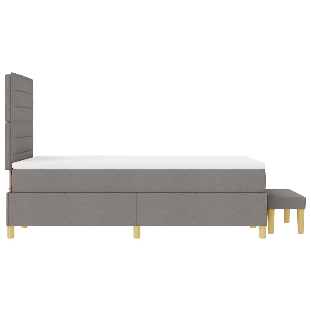 Lit à ressorts avec tête de lit Taupe 200 x 120 cm tissu