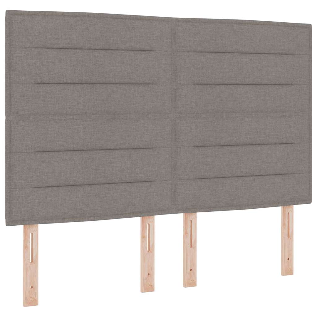 Lit à ressorts avec tête de lit Taupe 200 x 140 cm tissu - XIOS