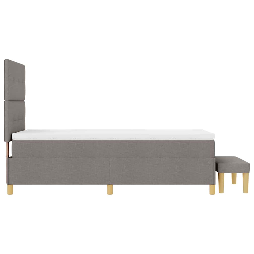 Lit à ressorts avec coussin Taupe 200 x 90 cm tissu - XIOS