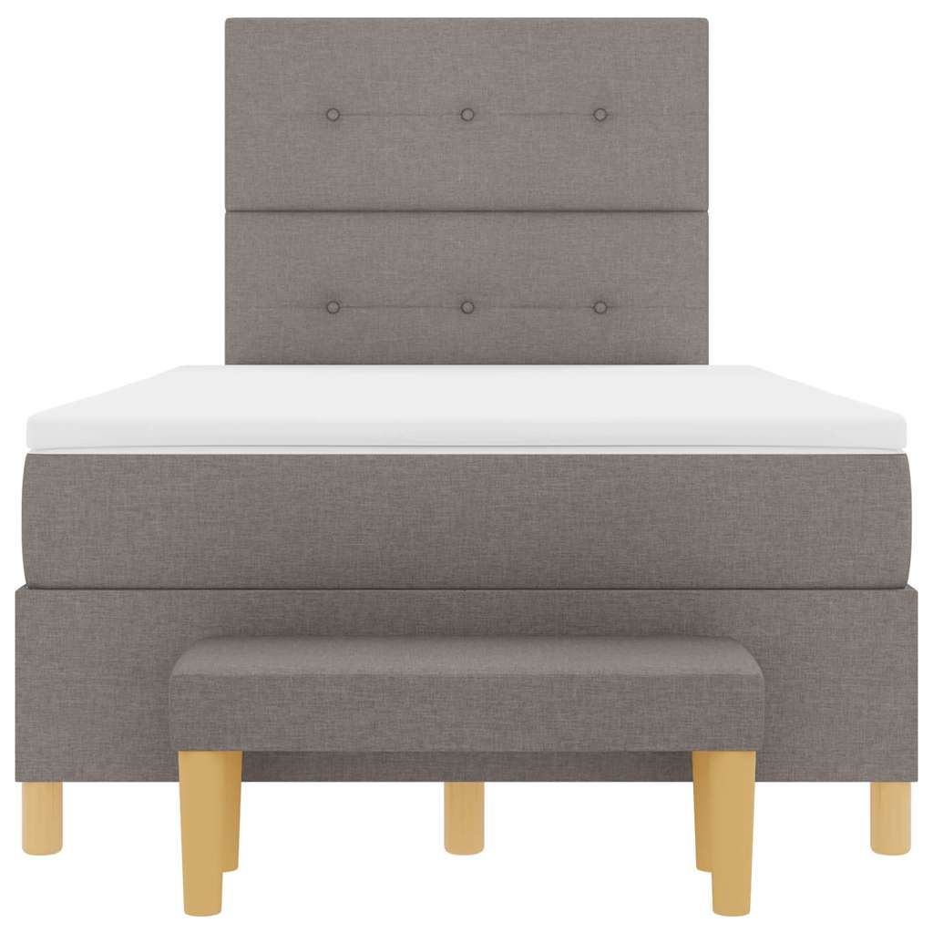 Lit à ressorts avec tête de lit Taupe 190 x 120 cm tissu