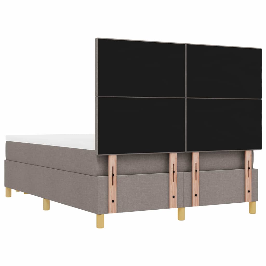 Lit à ressorts avec matelas Taupe 160 x 200 cm tissu - XIOS
