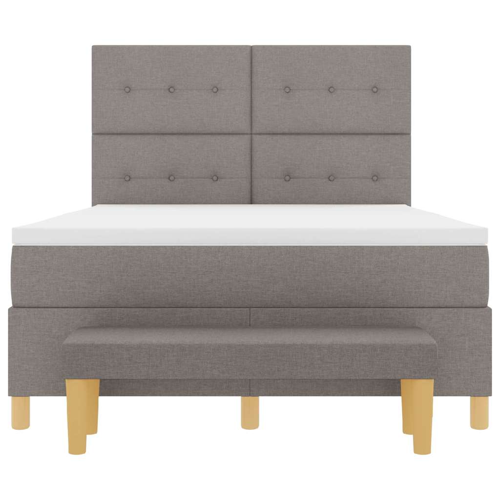 Lit à ressorts avec matelas Taupe 160 x 200 cm tissu - XIOS