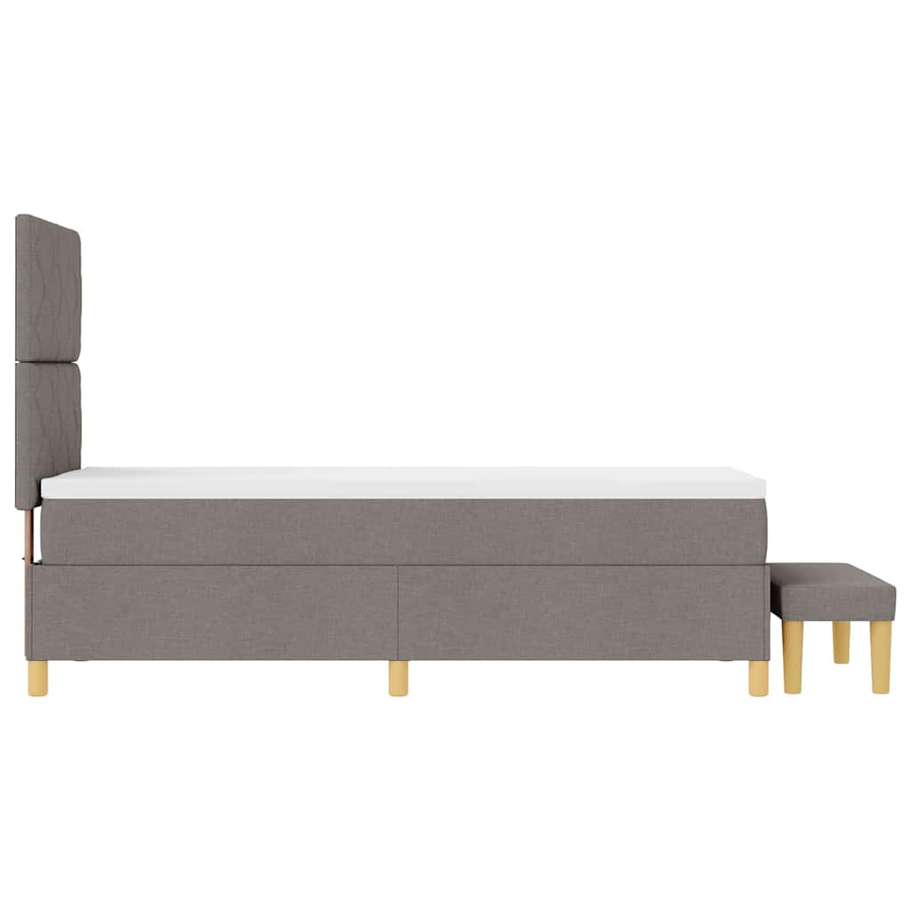 Lit à ressorts avec tête de lit Taupe 200 x 80 cm tissu